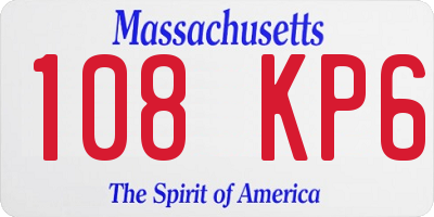 MA license plate 108KP6