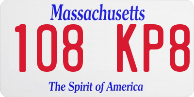 MA license plate 108KP8