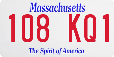 MA license plate 108KQ1