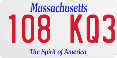 MA license plate 108KQ3