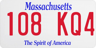 MA license plate 108KQ4