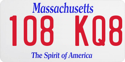 MA license plate 108KQ8