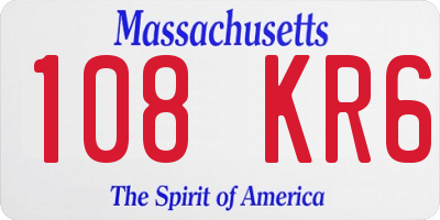 MA license plate 108KR6