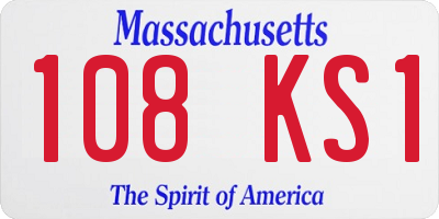 MA license plate 108KS1