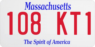 MA license plate 108KT1