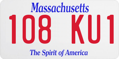 MA license plate 108KU1