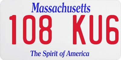 MA license plate 108KU6