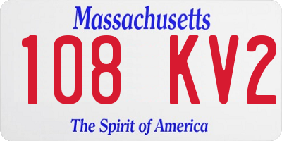MA license plate 108KV2