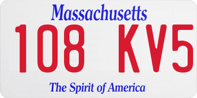 MA license plate 108KV5