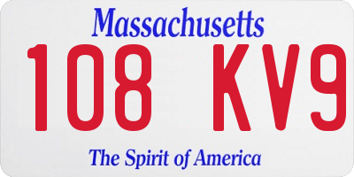 MA license plate 108KV9