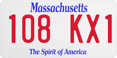 MA license plate 108KX1