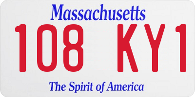 MA license plate 108KY1