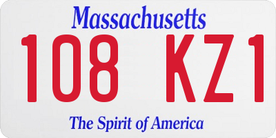 MA license plate 108KZ1