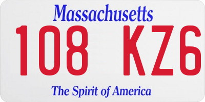 MA license plate 108KZ6