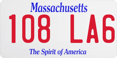 MA license plate 108LA6
