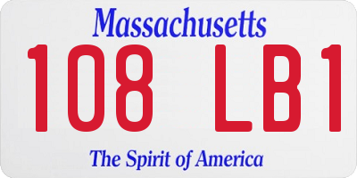 MA license plate 108LB1