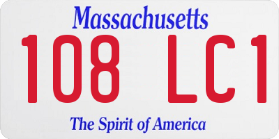 MA license plate 108LC1