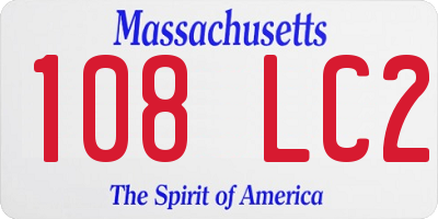 MA license plate 108LC2