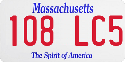 MA license plate 108LC5