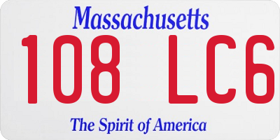 MA license plate 108LC6