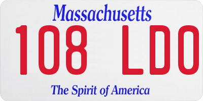 MA license plate 108LD0
