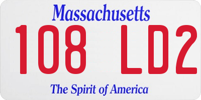 MA license plate 108LD2