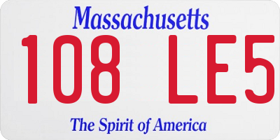 MA license plate 108LE5