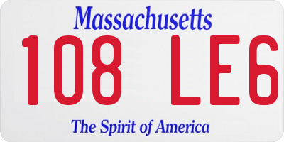 MA license plate 108LE6