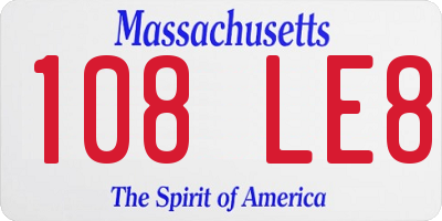 MA license plate 108LE8