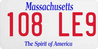 MA license plate 108LE9