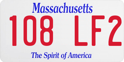 MA license plate 108LF2
