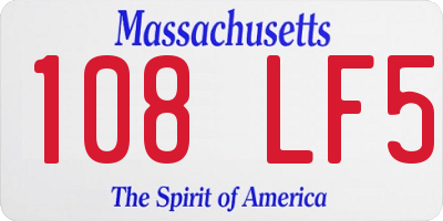 MA license plate 108LF5