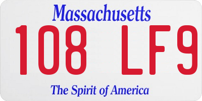 MA license plate 108LF9