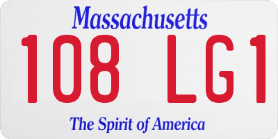 MA license plate 108LG1