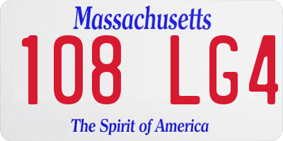 MA license plate 108LG4