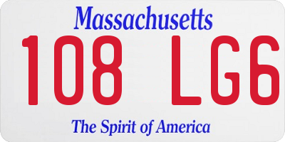 MA license plate 108LG6