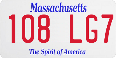 MA license plate 108LG7