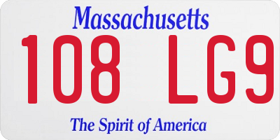 MA license plate 108LG9