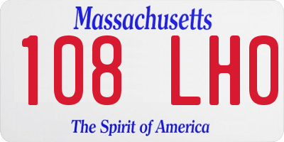MA license plate 108LH0