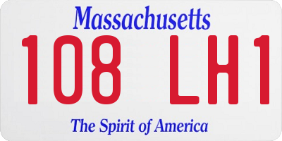 MA license plate 108LH1