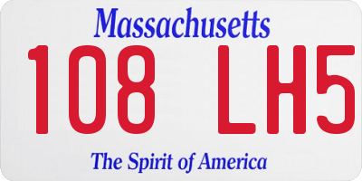 MA license plate 108LH5