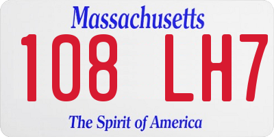 MA license plate 108LH7