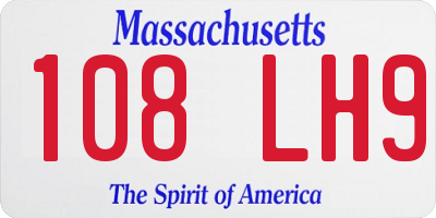 MA license plate 108LH9