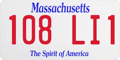 MA license plate 108LI1