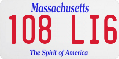 MA license plate 108LI6