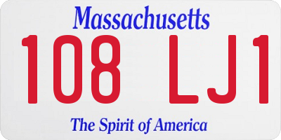 MA license plate 108LJ1