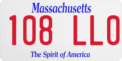 MA license plate 108LL0