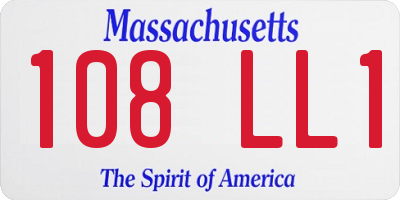 MA license plate 108LL1