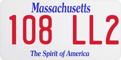 MA license plate 108LL2