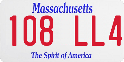 MA license plate 108LL4